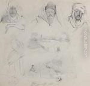 Etudes De Trois Personnages Arabes by Alphonse Etienne Dinet