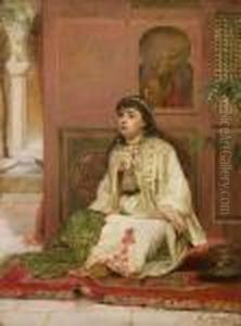 "junges Orientalisches Madchen", Im Interieur Sitzend