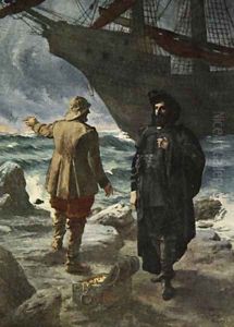 Daland looked at the stranger keenly by Ferdinand Leeke