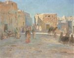 Une Place A Bou-saada by Alphonse Etienne Dinet