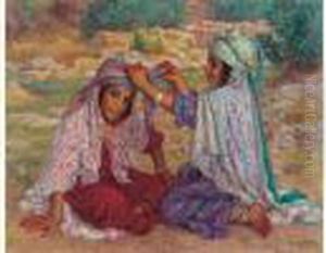 " Jeune Fille Nouant Le Turban De Son Amie ". " Jeune Fille Nouant Le Turban De Son Amie ".
