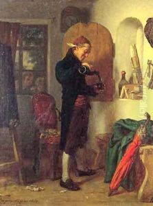 Glass of Wine for Refreshment by Leopold Loeffler