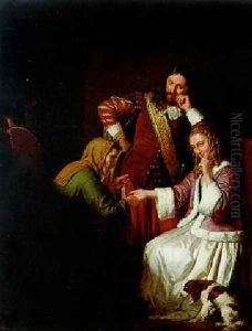 With a Fortune-Teller (Bei der Wahrsagerin) by Leopold Loeffler