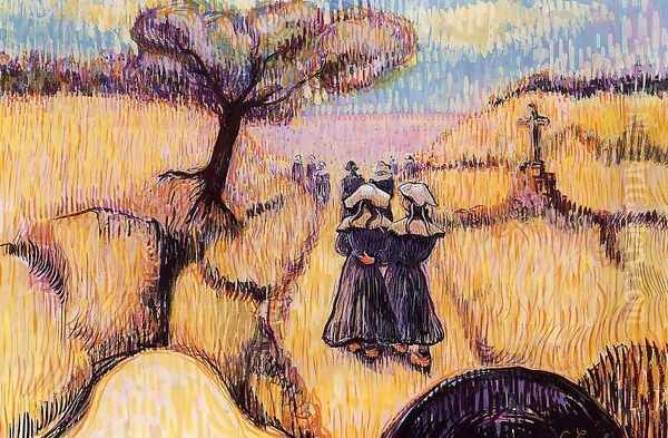 Landscape with Strolling Breton Women - view 1