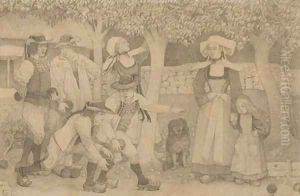 Les joueurs de petanque en Bretagne by Charles Laval