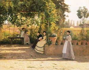 The Pergola 1868 by Sylvestro Lega