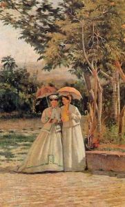 A Walk in the Garden by Sylvestro Lega
