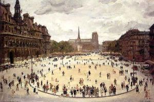 La Place de l'Hotel de Ville, Paris by Jean Lefort