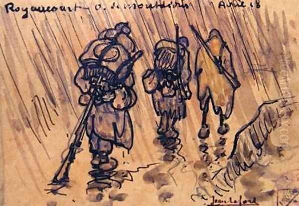 Soldiers in the trenches at Royancourt - view 1