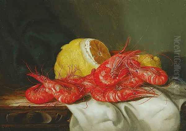 Still Life of Prawns and a Lemon (Pair) - view 1