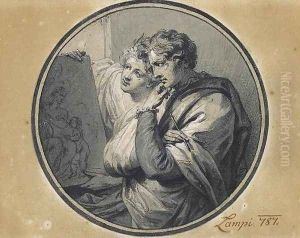 Painter Studying his Work by Johann Baptist the Elder Lampi