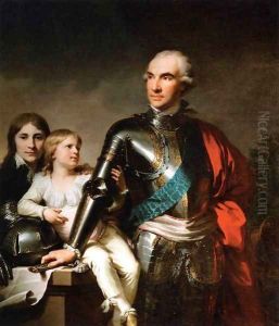 Count Stanislas Felix Potocki and his Two Sons by Johann Baptist the Elder Lampi
