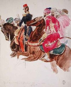 Henri dOrleans 1822-97 Duc dAumale and Colonel Joseph Vantini by Theodore Leblanc