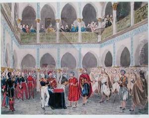 Investiture of the Bey of Algiers by Count Bertrand Clausel 1772-1842 by Theodore Leblanc