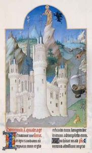 Temptation of Christ from the Tres Riches Heures du Duc de Berry by Pol de Limbourg