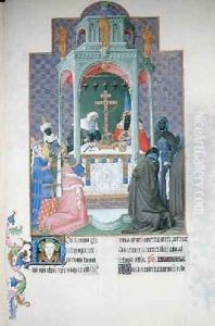 The Adoration of the Cross from the Tres Riches Heures du Duc de Berry by Pol de Limbourg