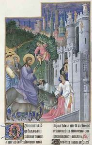 The Entry of Christ into Jerusalem from Tres Riches Heures du Duc de Berry by Pol de Limbourg