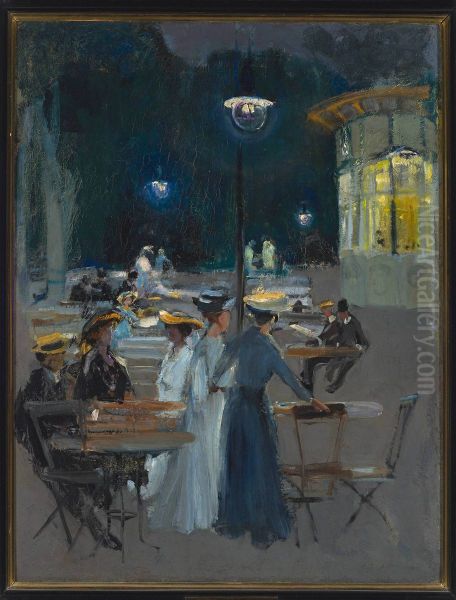 Parisian Cafe at Night - view 1