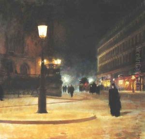 Parisian Opera House by Night by Ludwik de Laveaux
