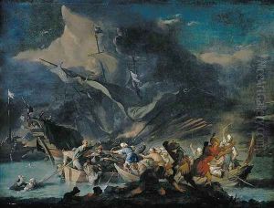 A Sea Battle by Johannes Lingelbach