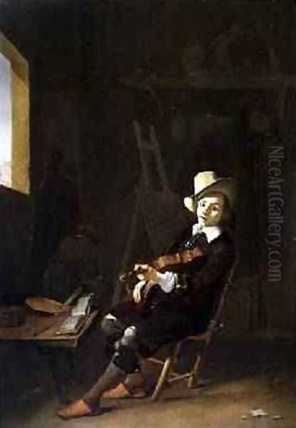 Self Portrait of the Artist Playing a Violin - view 1