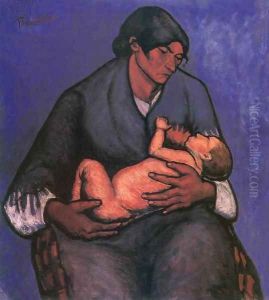Gipsy Woman with Child 1908 by Johannes Lingelbach