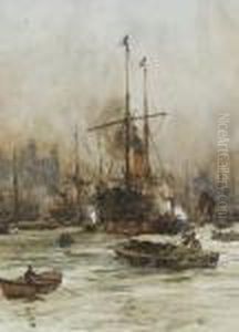 The Tower Of London From The River by Charles Edward Dixon