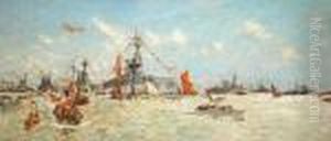 The Aircraft Carrier H.m.s. by Charles Edward Dixon