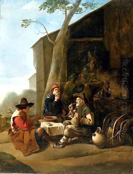 Peasants resting before an inn - view 1
