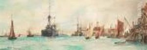 Portsmouth Harbour by Charles Edward Dixon