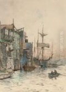 On The Thames by Charles Edward Dixon