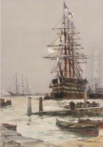 The Training Ship H.m.s. 
St. Vincent 
 Lying Off Gosport