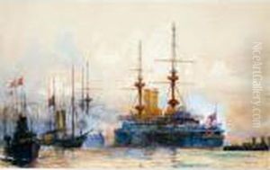 The Funeral Cortege Of Queen Victoria by Charles Edward Dixon