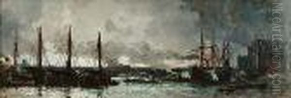 Dawn Breaking Over The Crowded Pool Of London - view 1