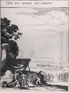 Savages visiting the French by Sebastien I Le Clerc