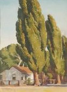 Poplars Of Carson by Maynard Dixon