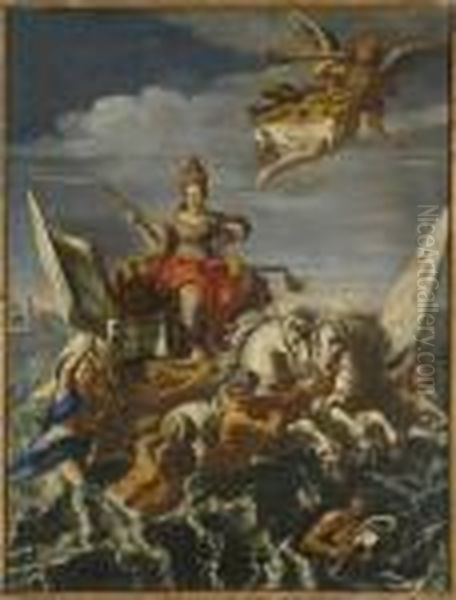 Allegoria Del Trionfo Di Venezia Con Lo Stemma Della Famigliadogale Lando - view 1