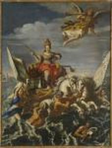 Allegoria Del Trionfo Di Venezia Con Lo Stemma Della Famigliadogale Lando