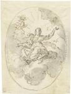 Maria Auf Wolken Schwebend by Gaspare Diziani