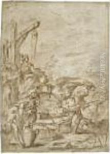Moses And The Daughters Of Jethro by Gaspare Diziani