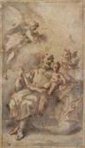 San Giuseppe Con Gesu Bambino by Gaspare Diziani