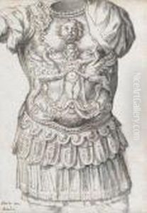 Paar Zeichnungen Nach Anitken Rustungen Aus Der Medici Sammlung