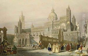 The Cathedral at Palermo Sicily by William Leighton Leitch