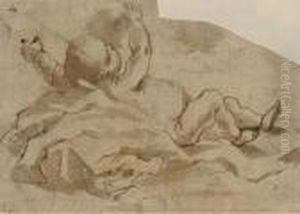 An Infant Lying Among Draperies
