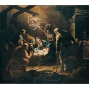 The Adoration Of The Shepherds by Gaspare Diziani