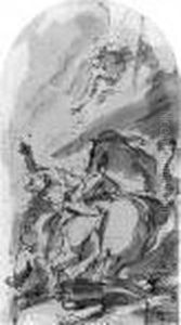 Two Studies For The Conversion Of Saint Paul by Gaspare Diziani