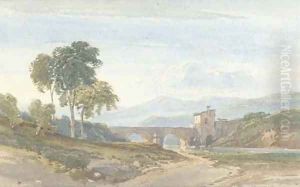 Evening light, the Italian campagna by William Leighton Leitch