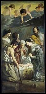 The Adoration of the Shepherds 2 by Mathieu Le Nain
