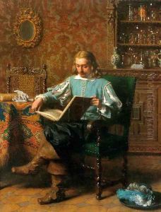 A Cavalrist Reading in a 17th Century Interior