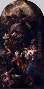 Holy Family and God the Father by Johann Karl Loth